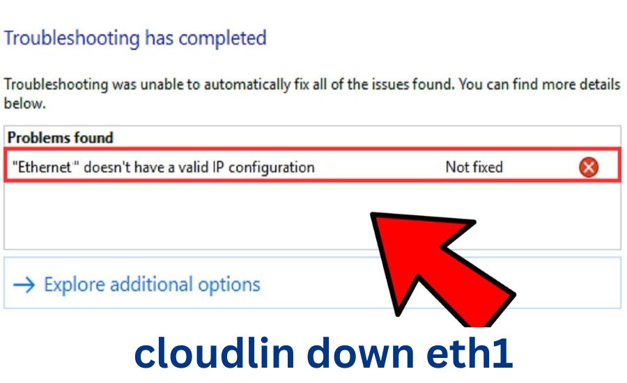 cloudlin down eth1